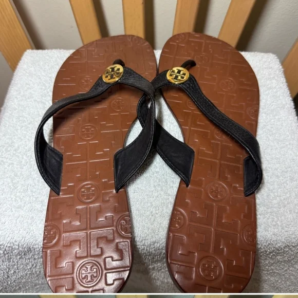 Tory Burch Black and Brown Sandals - Picture 2 of 4